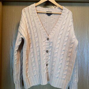 Vintage PENDELTON Women Cable 100% Wool Button Up Long Sleeve Cardigan Med